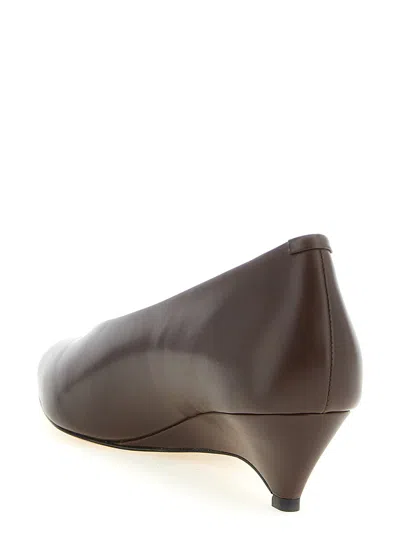 Jil Sander Calfskin Mid-heel Pump In Brown