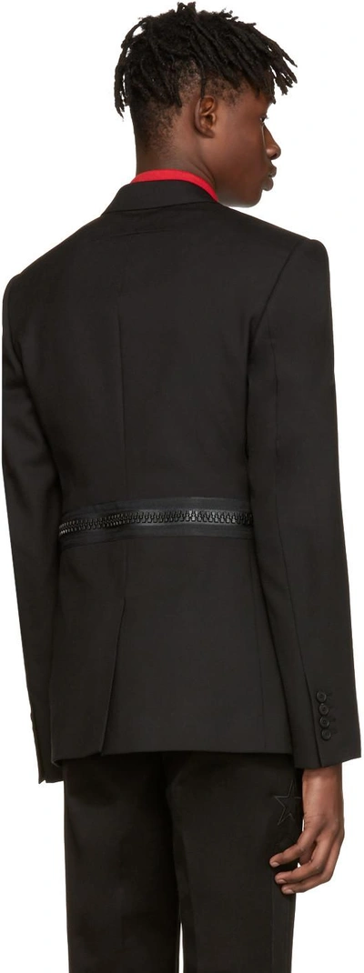 Shop Givenchy Black Waist Zipper Blazer