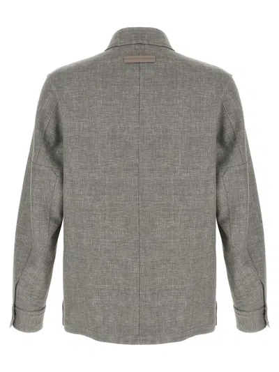 Zegna Crossover Overshirt In Gray