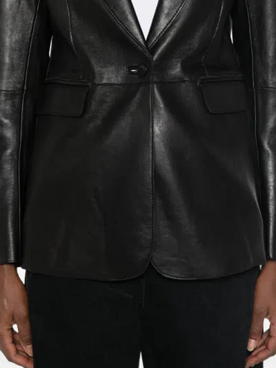 P.a.r.o.s.h Parosh Lamb Leather Blazer In Black