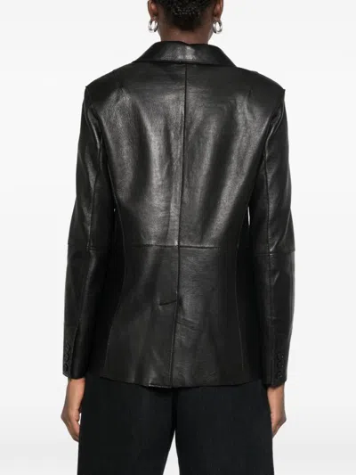 P.a.r.o.s.h Parosh Lamb Leather Blazer In Black