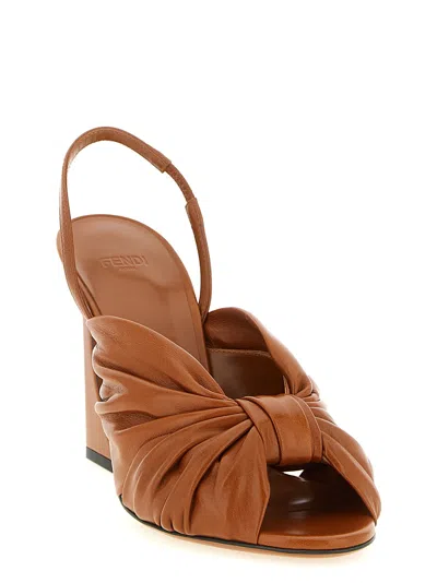 Fendi Arco Slingback Heel In Tan