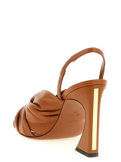 Fendi Arco Slingback Heel In Tan