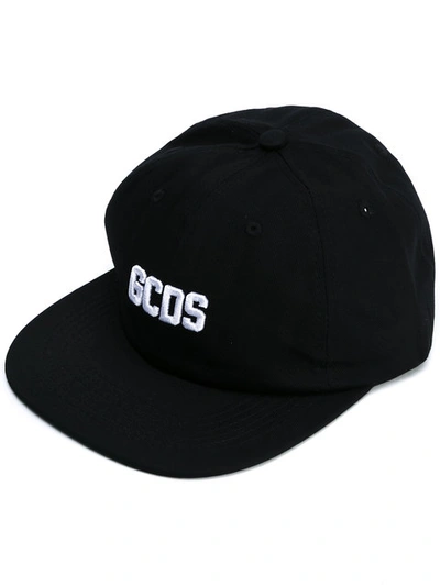Gcds Logo Cotton Snapback Cap In Black