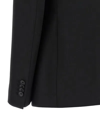 Tagliatore Double-breasted Wool Blend Blazer In Black