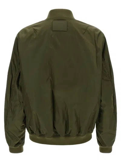 Balenciaga Technical Nylon Bomber Jacket In Olive