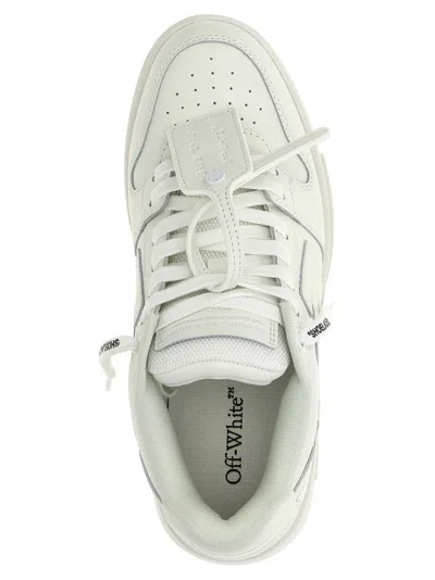 Off-white Monochromatic Leather Sneakers With Textured Sole In White