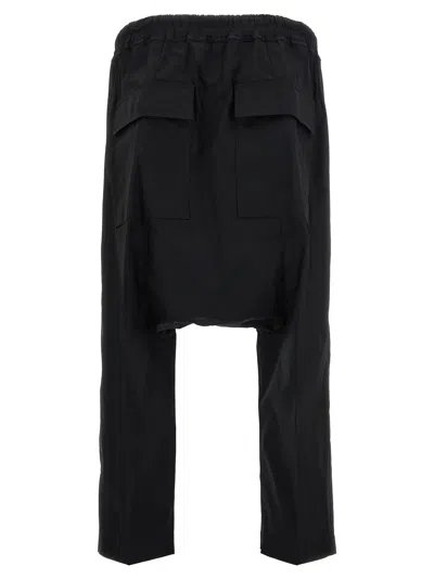Rick Owens Drawstring Cropped Trouser In Black