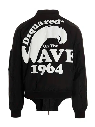 Dsquared2 D2 On The Wave Bomber Jacket In Black