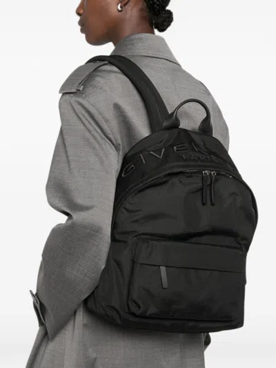 Givenchy Embroidered Logo Backpack In Black