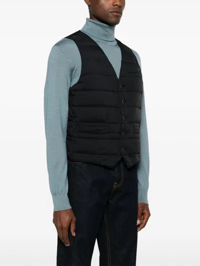 Herno Quilted Down Vest In Black