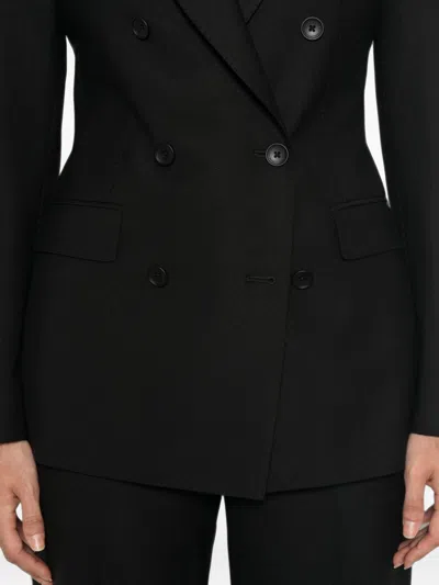 Tagliatore Double-breasted Wool Blend Blazer In Black