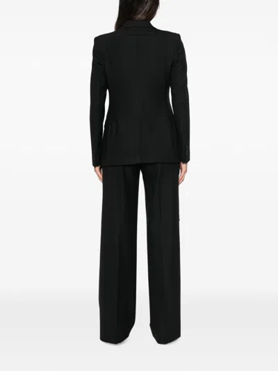 Tagliatore Double-breasted Wool Blend Blazer In Black