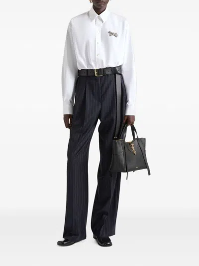 Givenchy Wool Pinstriped Trousers In Navy