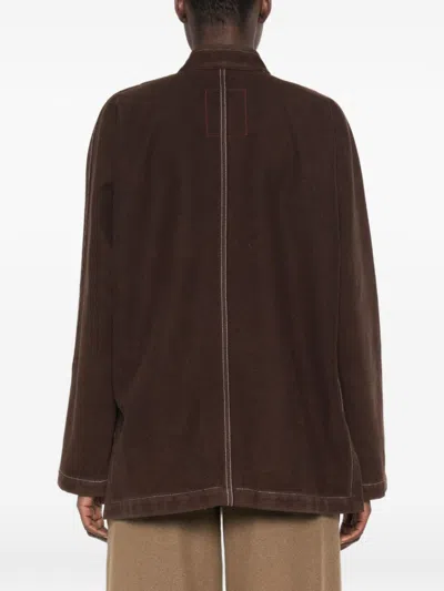 Uma Wang Rope-trim Toggle Jacket In Brown