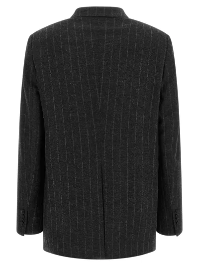 Tagliatore Double-breasted Jacket With Herringbone Pattern In Black