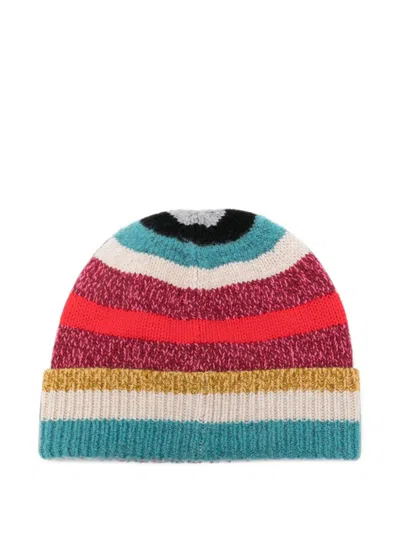 Paul Smith Multicolor Striped Winter Hat In Multi