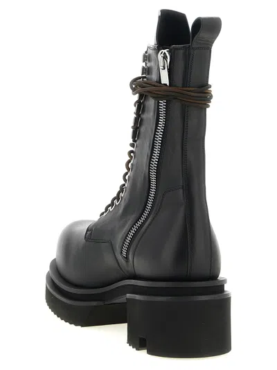 Rick Owens Bogun Combat Boot In Black