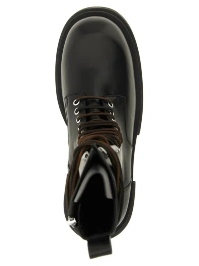 Rick Owens Bogun Combat Boot In Black
