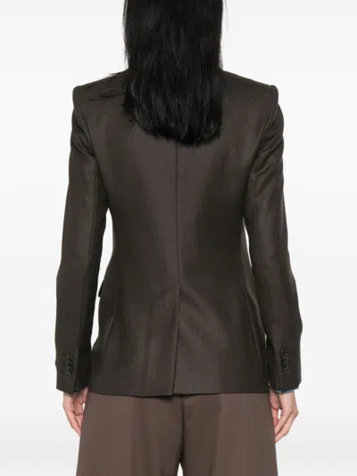 Tagliatore Wool Double-breasted Suit Jacket In Brown