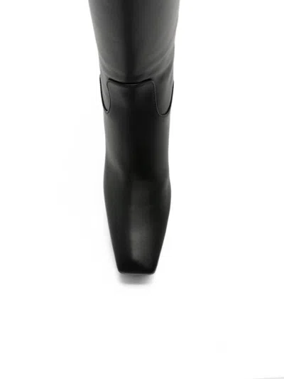 Sergio Rossi Square-toe Leather Boot In Black