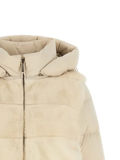 Moorer Wool-shearling 2-in-1 Down Jacket In Cream