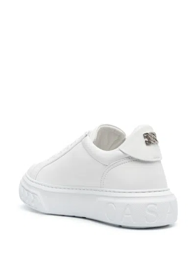 Casadei Leather Platform Sneaker In White