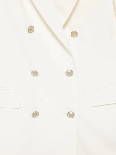 Tagliatore Double Breasted Jacket Structured Front Pockets In White