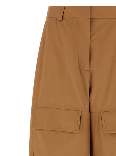Stella Mccartney Cotton Cargo Cargo Pants In Camel
