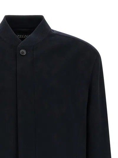 Zegna Oasis Bomber Jacket In Navy