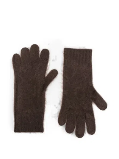 Soft Goat Wool Gloves In Brown