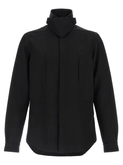 Rick Owens Wool Single Breasted Coat In Black