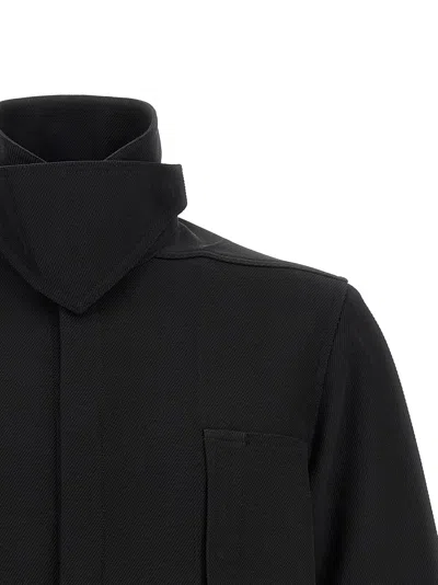 Rick Owens Wool Single Breasted Coat In Black