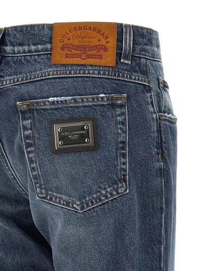 Dolce & Gabbana Stone-washed Denim Jeans In Blue