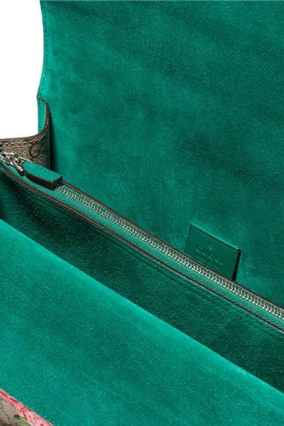 Gucci Dionysus Medium Embellished Appliquéd Coated-canvas And Suede Shoulder Bag