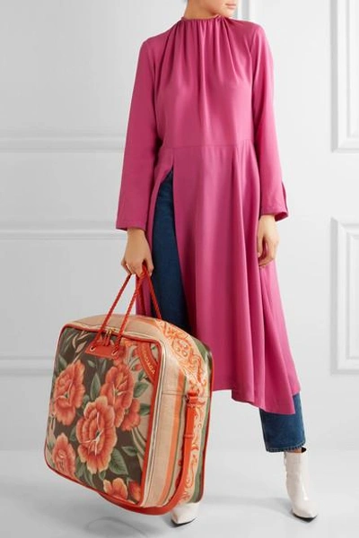 Balenciaga Blanket Square Xl Printed Leather Shoulder Bag In Orange |  ModeSens