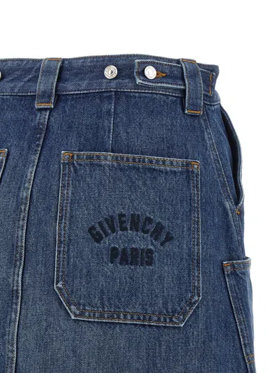 Givenchy Cargo-pocket Denim Denim Skirt In Blue
