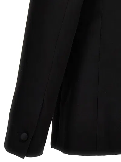 Givenchy Peak Lapel Wool Blazer In Black