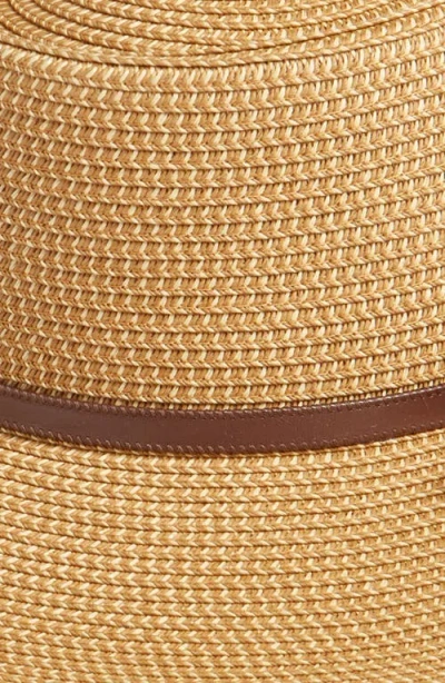 Nordstrom Packable Boater Hat In Tan Dark Combo