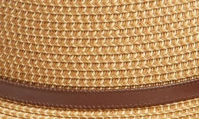 Nordstrom Packable Boater Hat In Tan Dark Combo