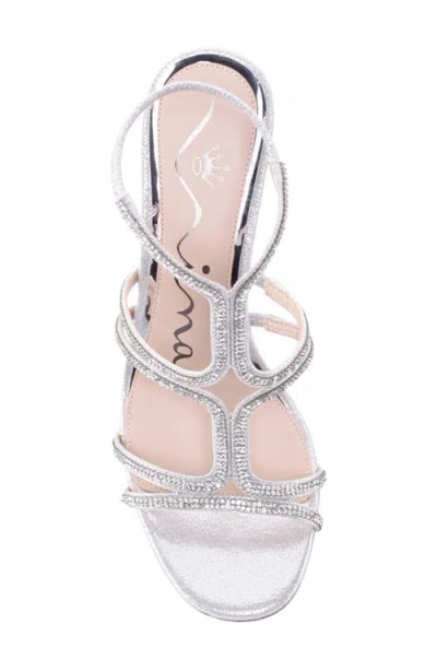 Nina Abel Ankle Strap Sandal In Silver