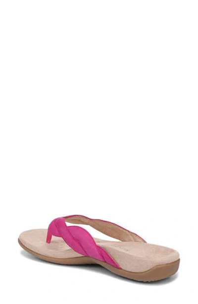 Vionic Bella Braid Flip Flop In Rose Violet