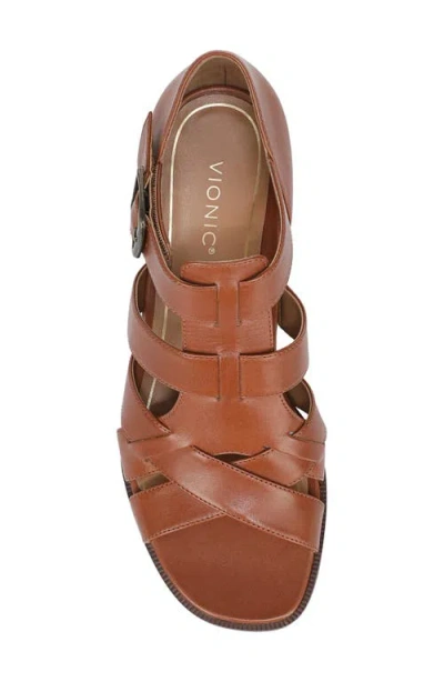Vionic Marcella Strappy Heeled Sandal In Brown