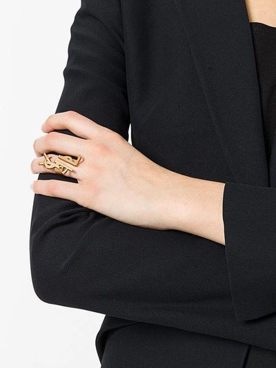 Shop Saint Laurent Logo Ring