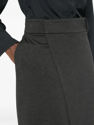 Alpha Studio Wrap-style Midi Skirt In Grey