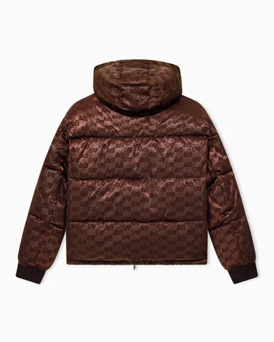 Ea7 Bomber Jacket Oversized With Extra Padding And Monogram In Brown