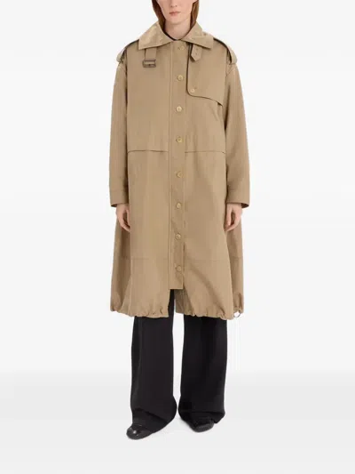 High Glisten Button-up Parka In Neutrals