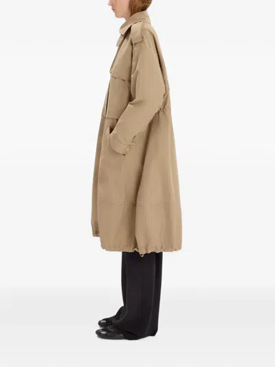 High Glisten Button-up Parka In Neutrals