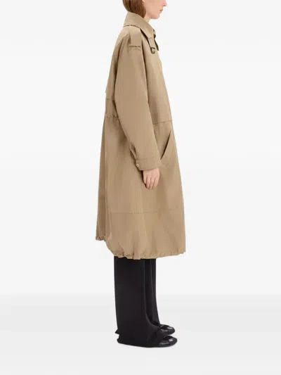 High Glisten Button-up Parka In Neutrals