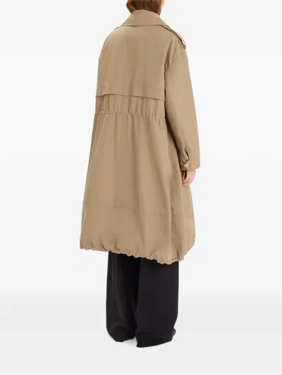 High Glisten Button-up Parka In Neutrals